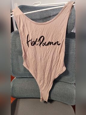 Sleeveless Tan Graphic Bodysuit Size s